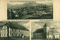 Czarne - Dwr w Czarnem na widokwce z lat 1900-10