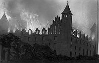 Gniew - Poar zamku na zdjciu z 1921 roku