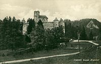 Niedzica - Zamek na pocztwce z 1927 roku