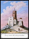 Chciny - Ruiny zamku w Chcinach, akwarela Teodora Chrzskiego, 'Kazimierza Stronczyskiego opisy i widoki zabytkw w Krlestwie Polskim (1844-1855)'