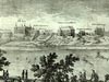 Warszawa - Ujazdowski - Fragment panoramy z zamkiem na sztychu Erika Dahlbergha z dziea Samuela Pufendorfa 'De rebus a Carolo Gustavo gestis', 1656 rok