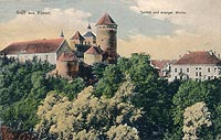 Reszel - Zamek w Reszlu na pocztwce z lat 20. XX wieku
