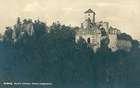 Rudno - Zamek Tenczyn na pocztwce z 1906 roku