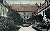Rybnik - Zabudowania w miejscu zamku na pocztwce z 1926 roku