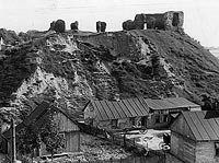 Sochaczew - Ruiny zamku w Sochaczewie na zdjciu z okresu midzywojennego