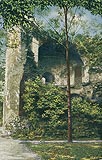 Zbkowice lskie - Ruiny zamkowe na pocztwce z pierwszej poowy XX wieku